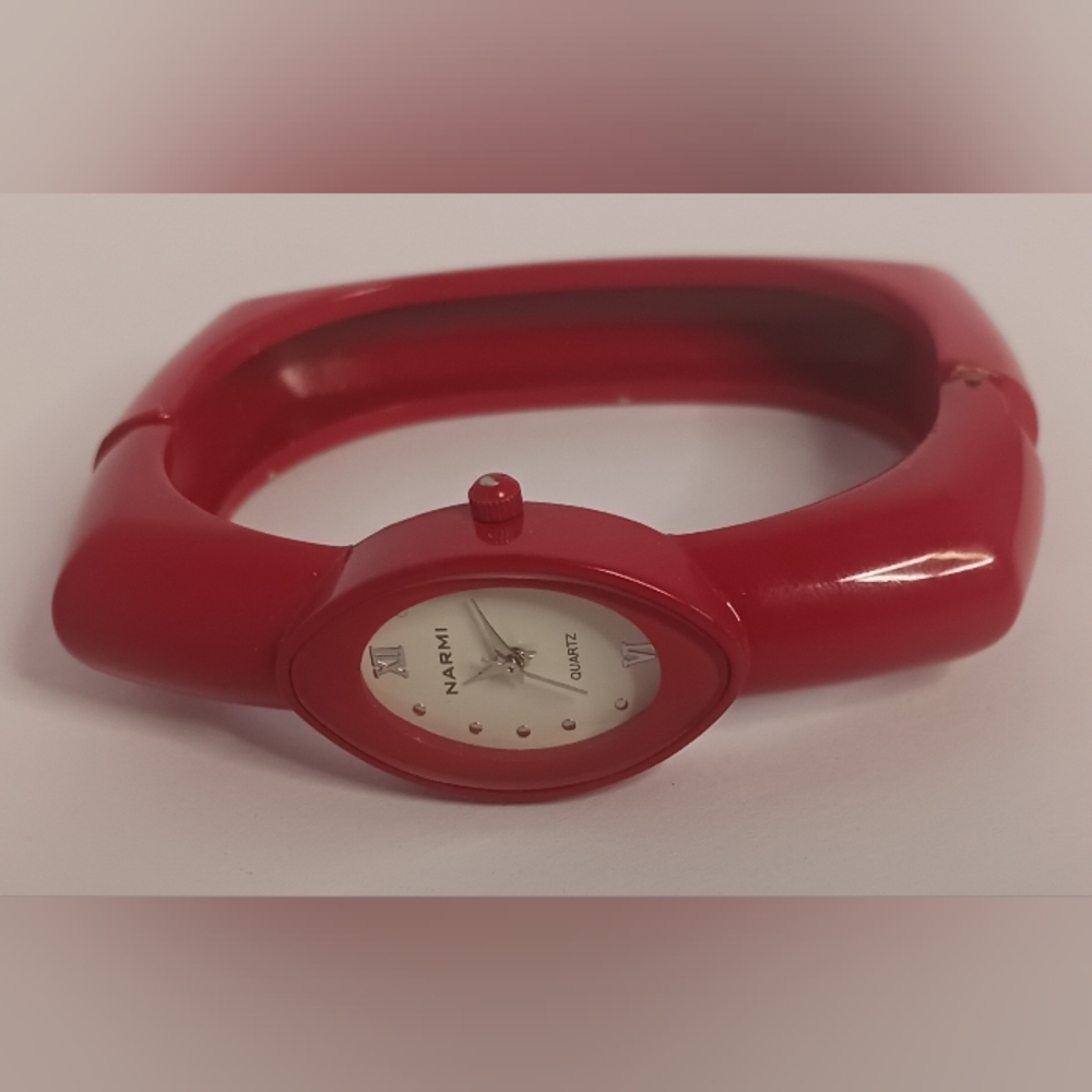Red Narmi Bangle Watch